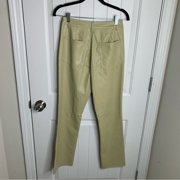 We Wore What‎ revolve faux leather green oat kick flare pants size 27 minimalist - Picture 5 of 11